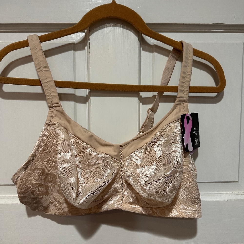 Wacoal 44D Awareness Full Figure Seamless WireFree Bra 85276 Sand Beige New Item